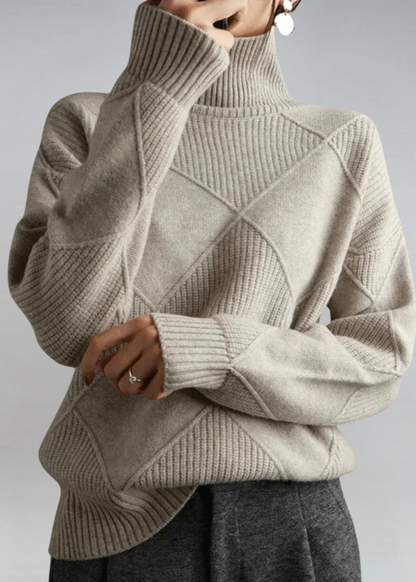 Jumper roll-neck doux style elegant for women -3
