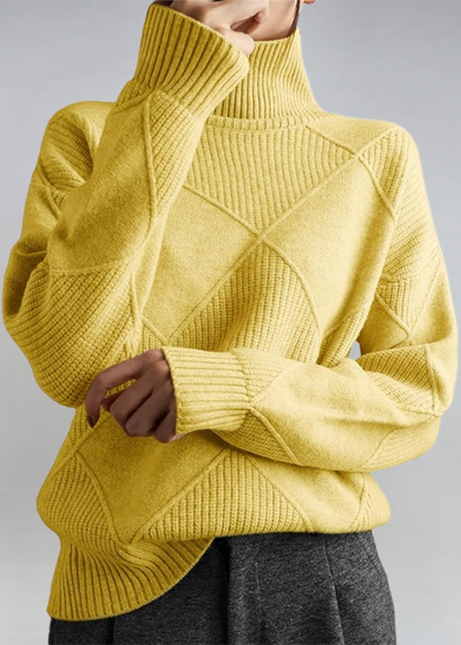 Jumper roll-neck doux style elegant for women -6