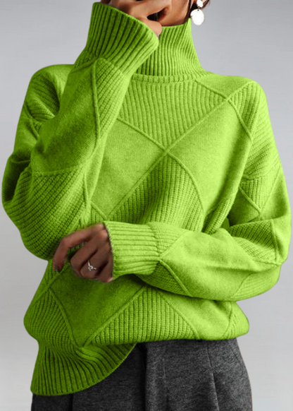 Jumper roll-neck doux style elegant for women -10