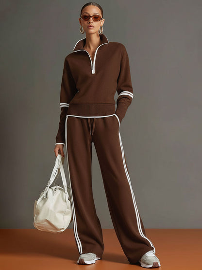 Sport-luxe half-zip co-ord set for women | Zerina -8