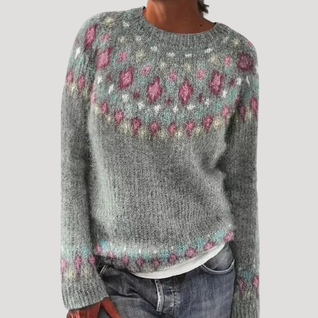 Patterned knitted winter sweater for women | Marielle