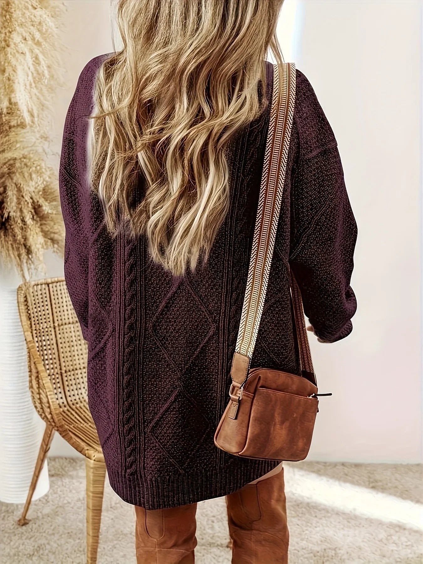 Juno cable knit jumper for women | Elara -5