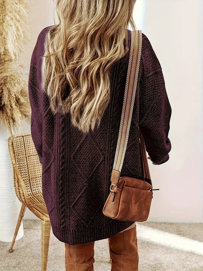 Juno cable knit jumper for women | Elara -5
