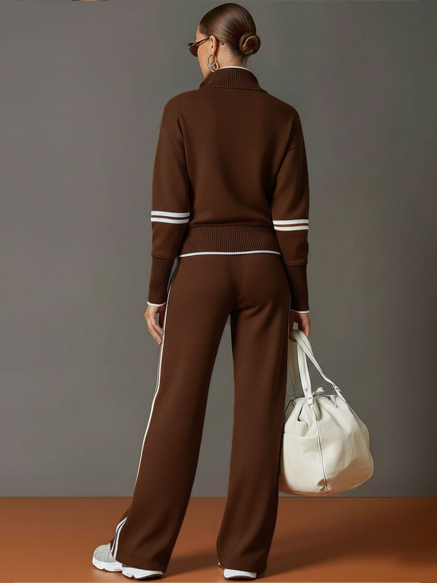 Sport-luxe half-zip co-ord set for women | Zerina -9