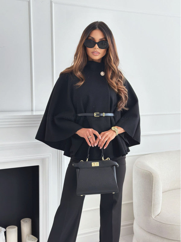 Belted butterfly sleeve jacket for women | Lea