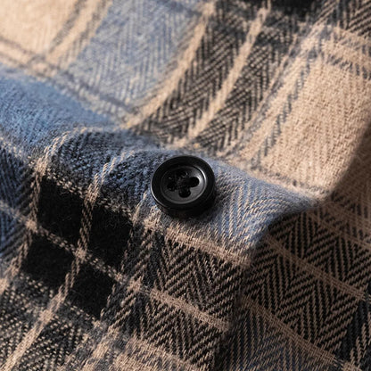Classic plaid button-front flannel shirt for men | Thatcher -5