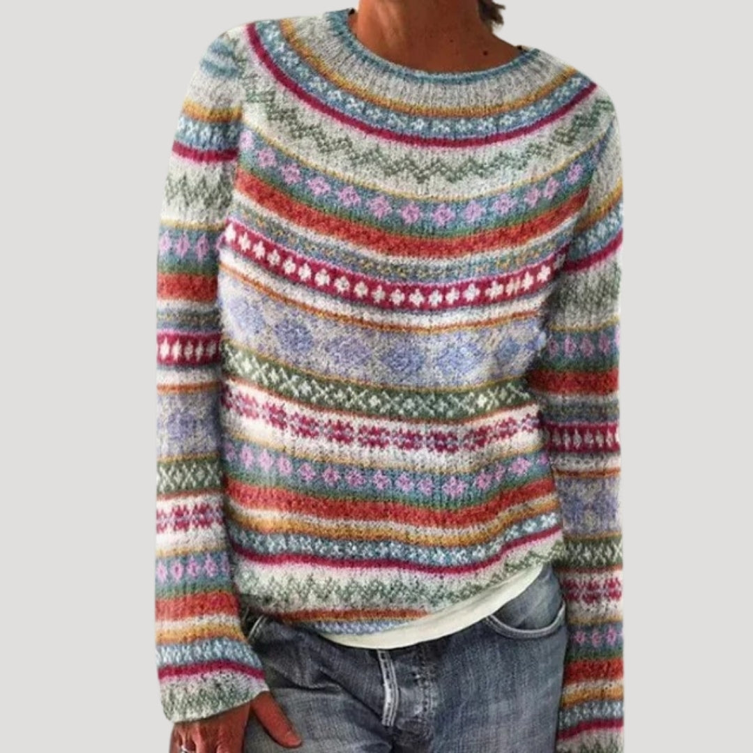 Patterned knitted winter sweater for women | Marielle