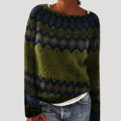 Patterned knitted winter sweater for women | Marielle