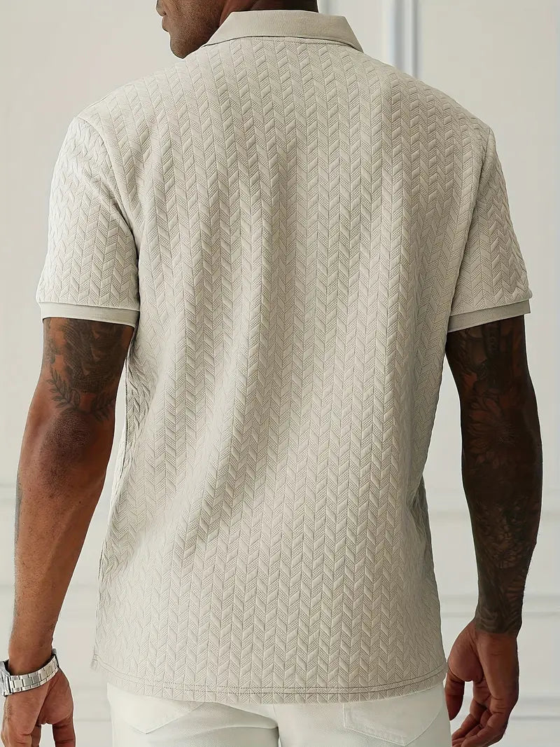 Classic textured everyday polo shirt for men | Ellison -3