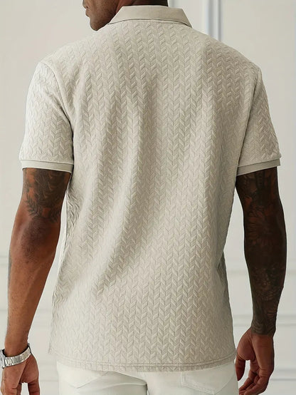 Classic textured everyday polo shirt for men | Ellison -3