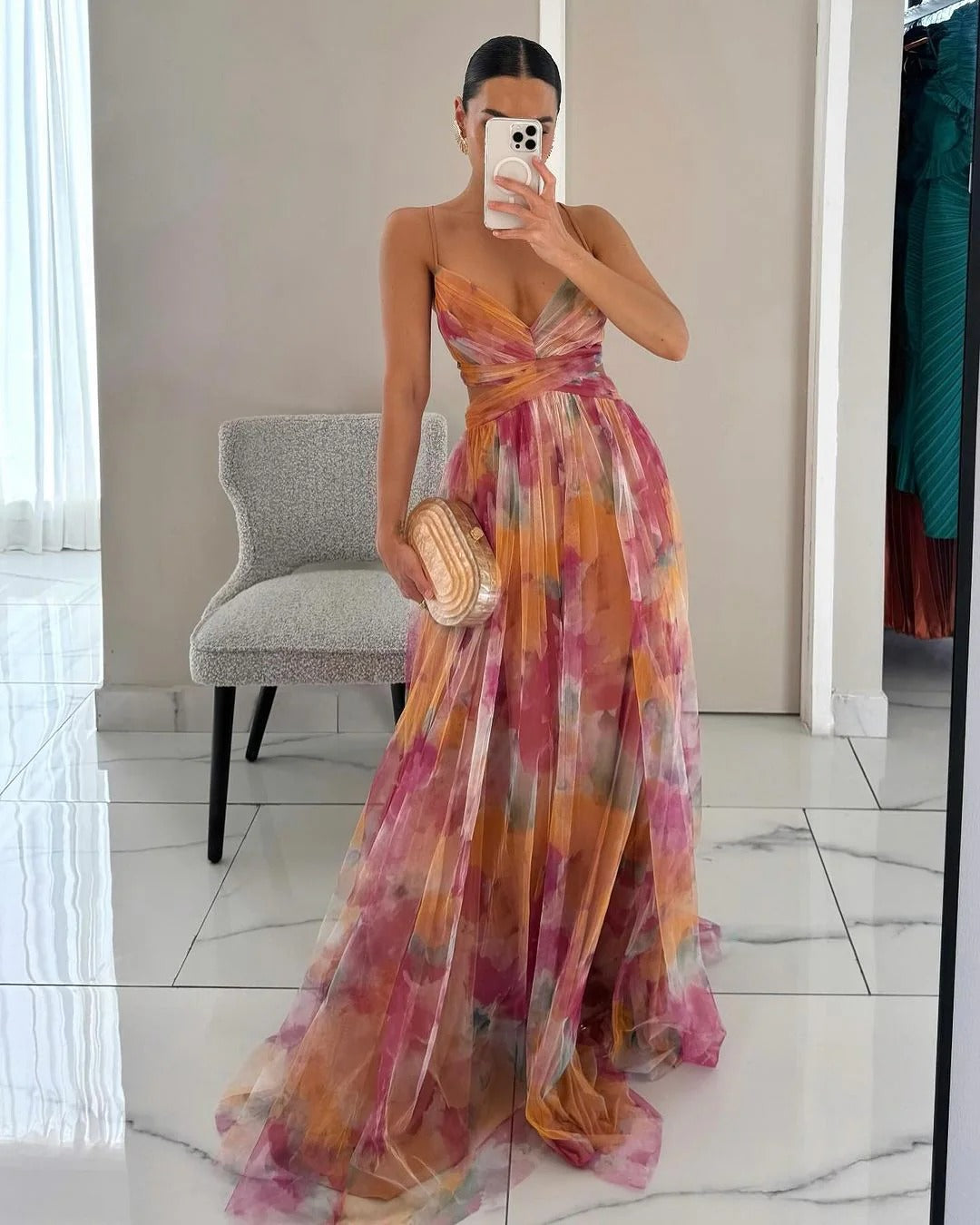 Elegant floral summer dress for women | Marcelline -2