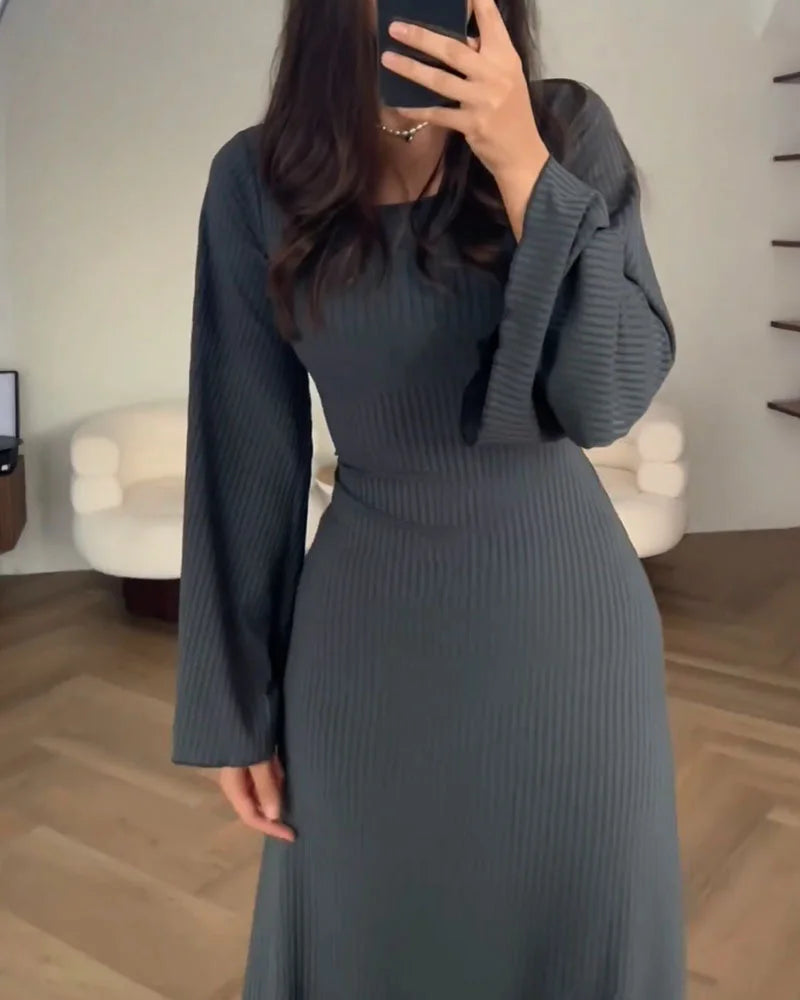 Elegant long-sleeve dress for women | Allyson -6