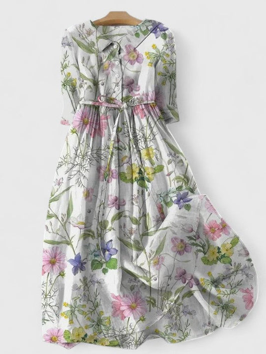 Elegant mid-length dress with lace-up detail for women | Eryzelle