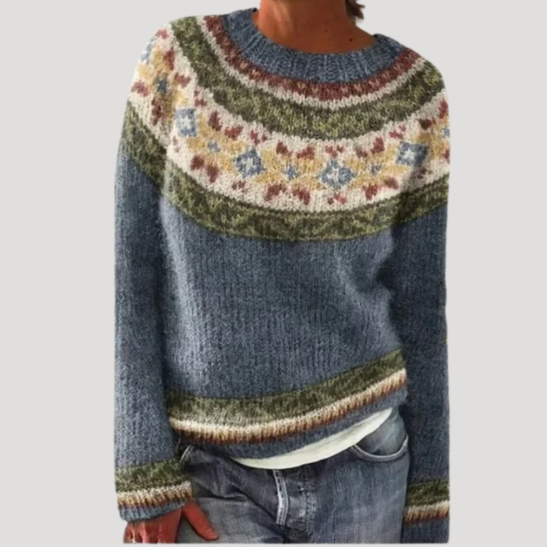 Patterned knitted winter sweater for women | Marielle