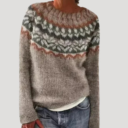 Patterned knitted winter sweater for women | Marielle