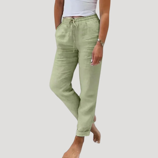 Lightweight drawstring summer trousers for women | Eleni