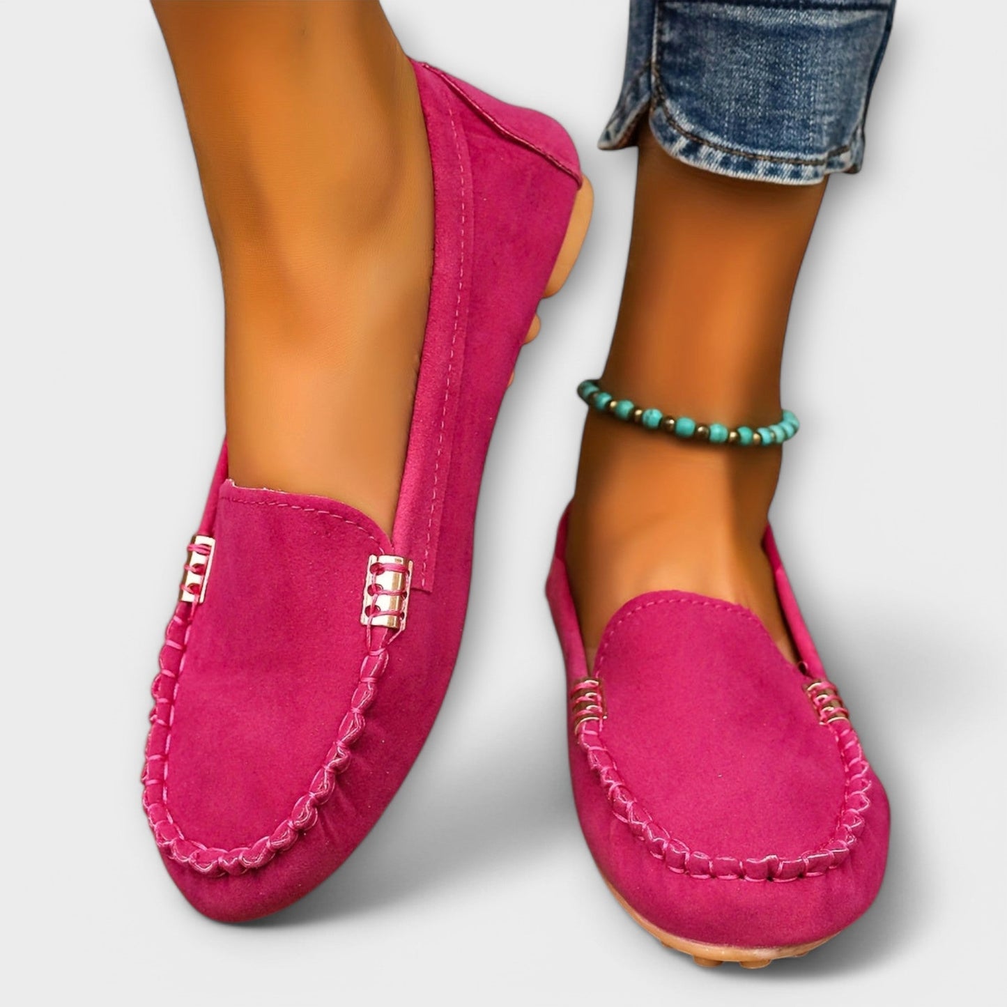 Slip-on moccasin loafers with refined detailing for women | Bianca