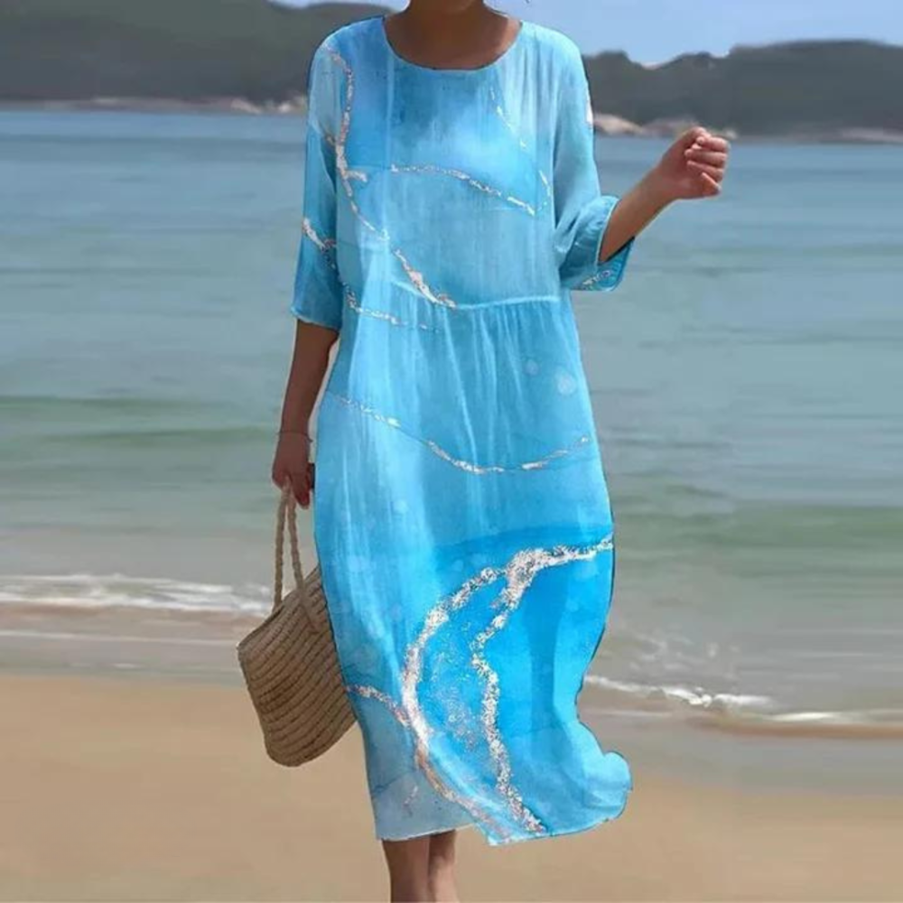 Elegant tummy-covering dress for women | Elara -1