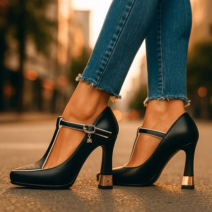 Classic vixen block-heel everyday heels for women | Vivienne -3