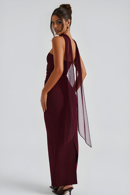 Luxury cocktail strapless maxi bodycon dress for women -7