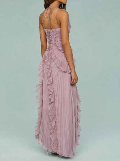 Romantic swirl maxi dress for women -4