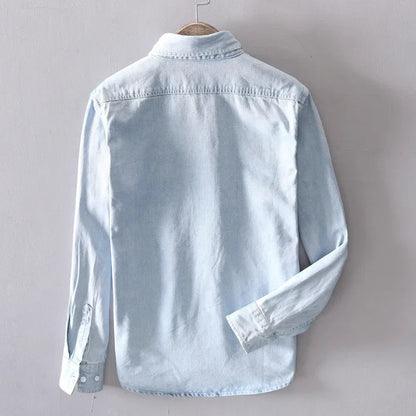 Classic button-down denim shirt for men | Alaric -4