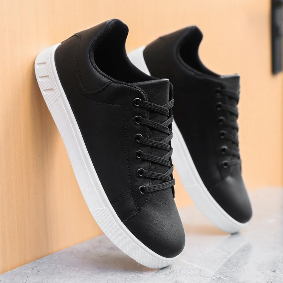 Stylish leather everyday casual trainers for men -4
