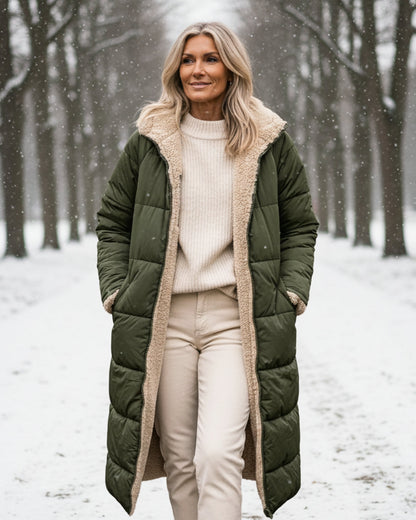 Warm sherpa-lined winter coat for women | Eleanor -6