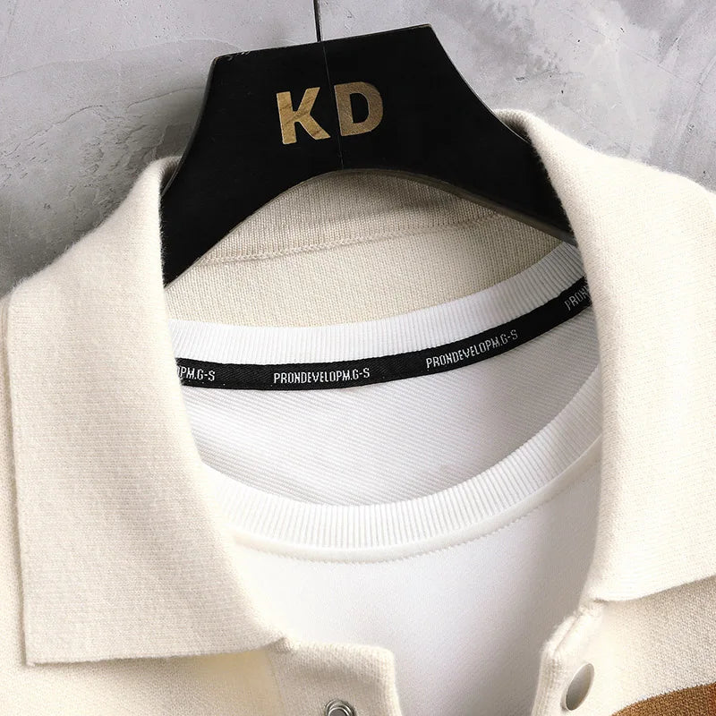 Striped varsity knit jacket for men | Arden -3