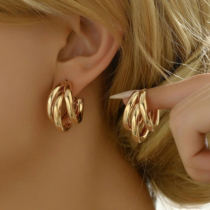 Trinova stacked hoop earrings for women | Aurelia -1