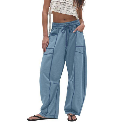 Comfy baggy-leg everyday lounge trousers for women | Avanita -4