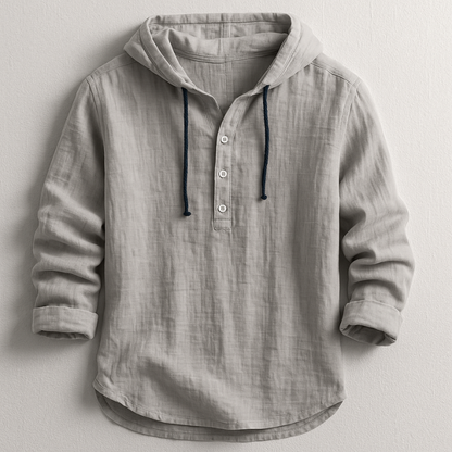 Casual hooded shirt relaxed fit hoodie for men -3