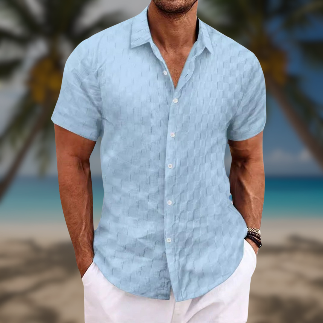 Aurelle casual short-sleeve button-up shirt for men