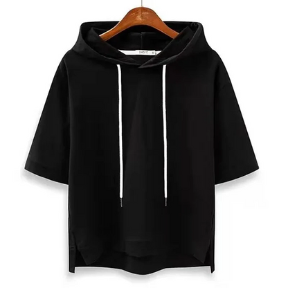 Short-sleeve hoodie boxy fit for women | Arlo -3