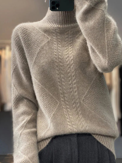Cable-knit turtleneck jumper for women | Ellis -5