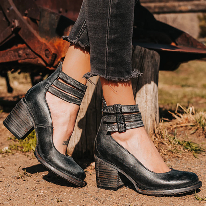 Vintage ankle strap sandal heels for women | Verona
