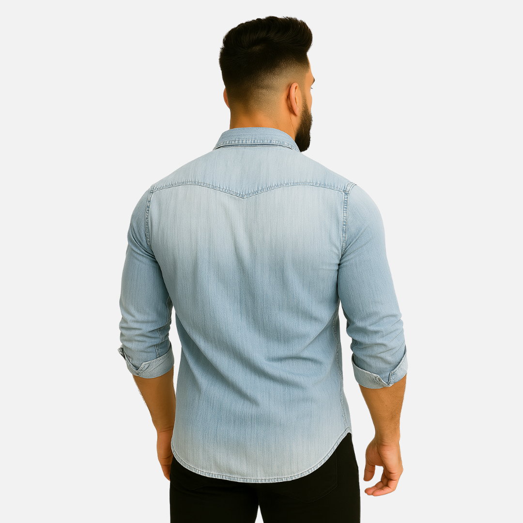 Classic casual denim everyday shirt for men -4