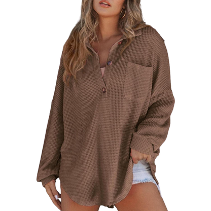 Lightweight V-neck tunic blouse for women | Kathryn