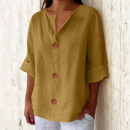 Classic everyday blouse with relaxed fit for women | Elara