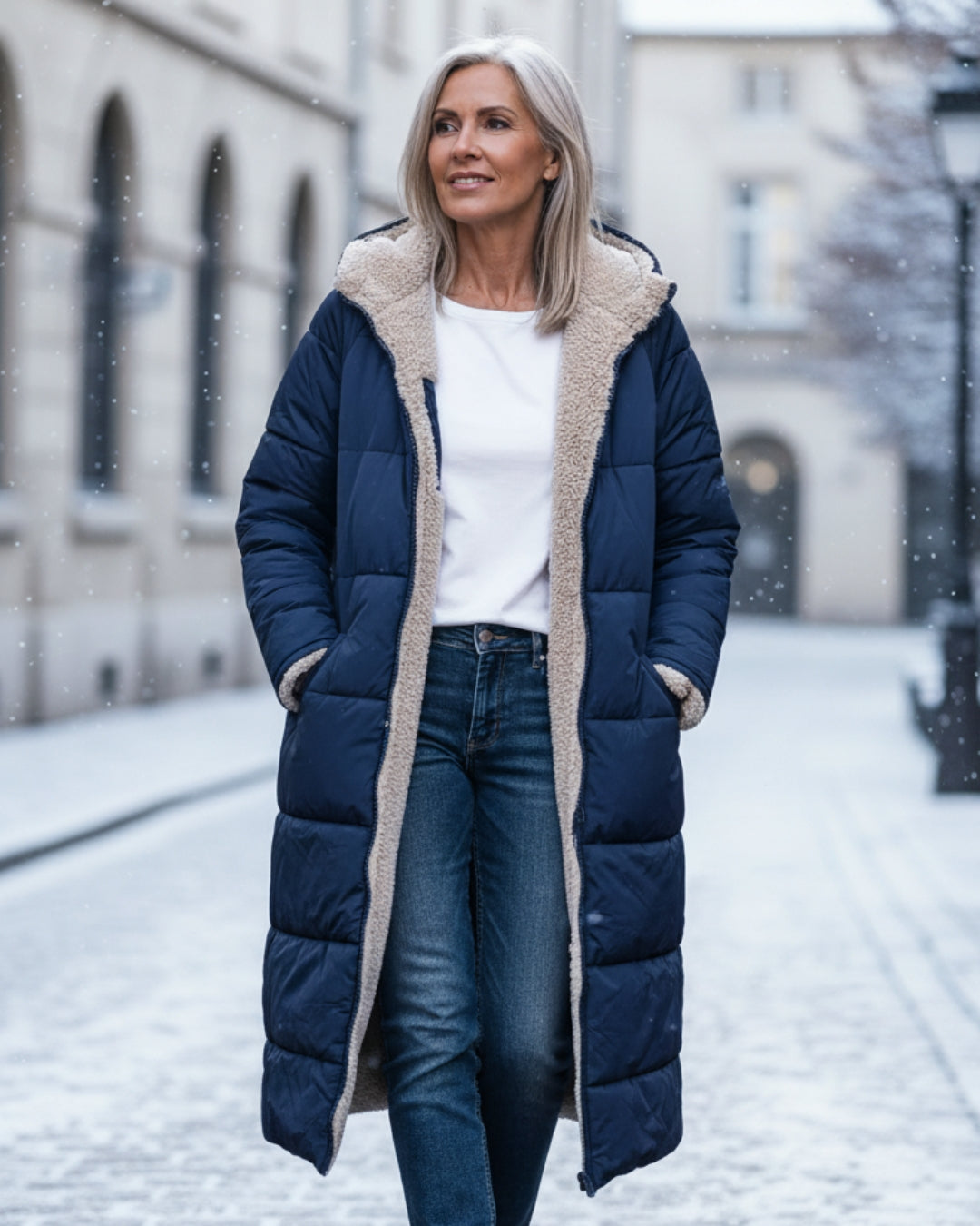 Warm sherpa-lined winter coat for women | Eleanor -19