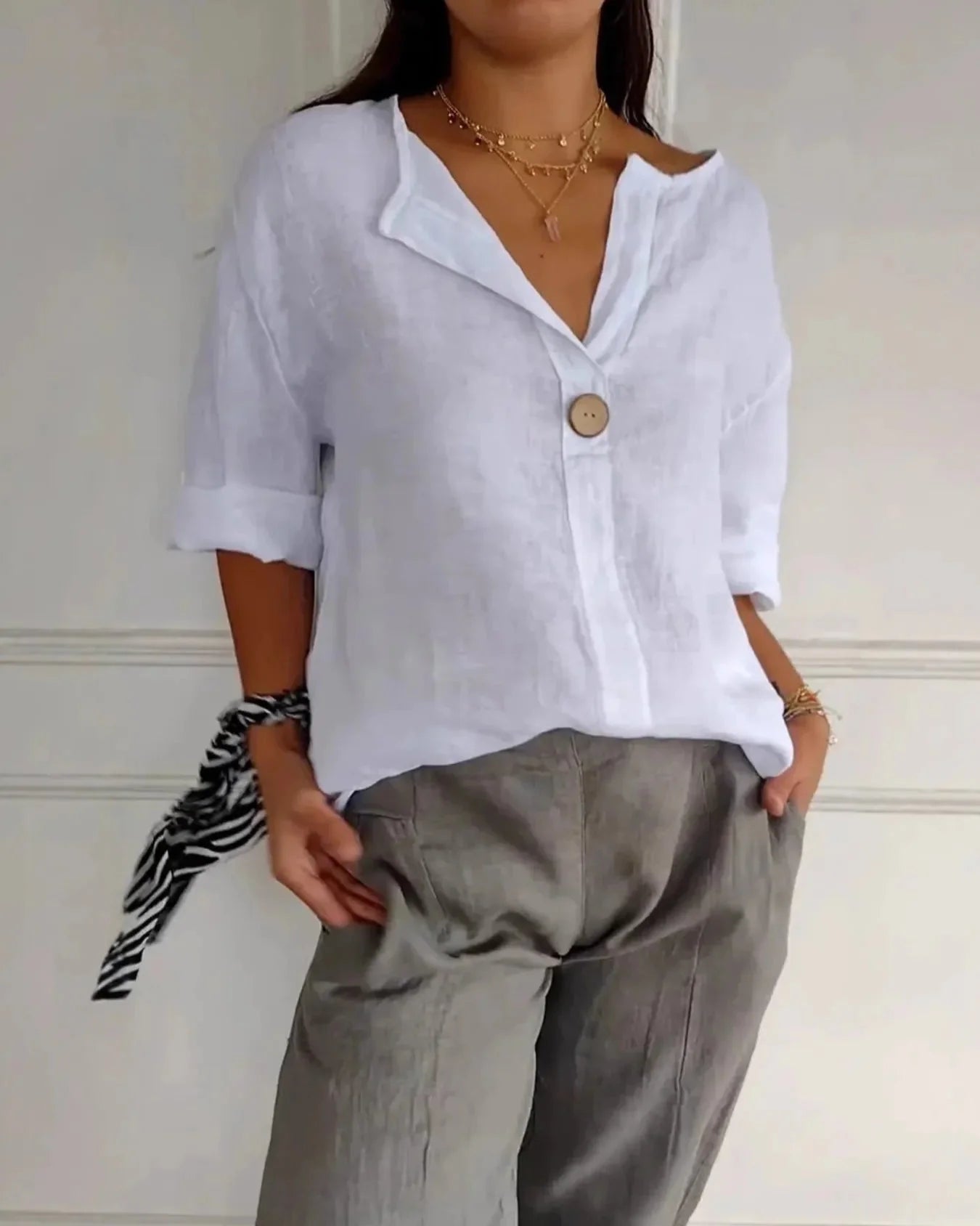 Chemisier casual grande taille blouse for women -10