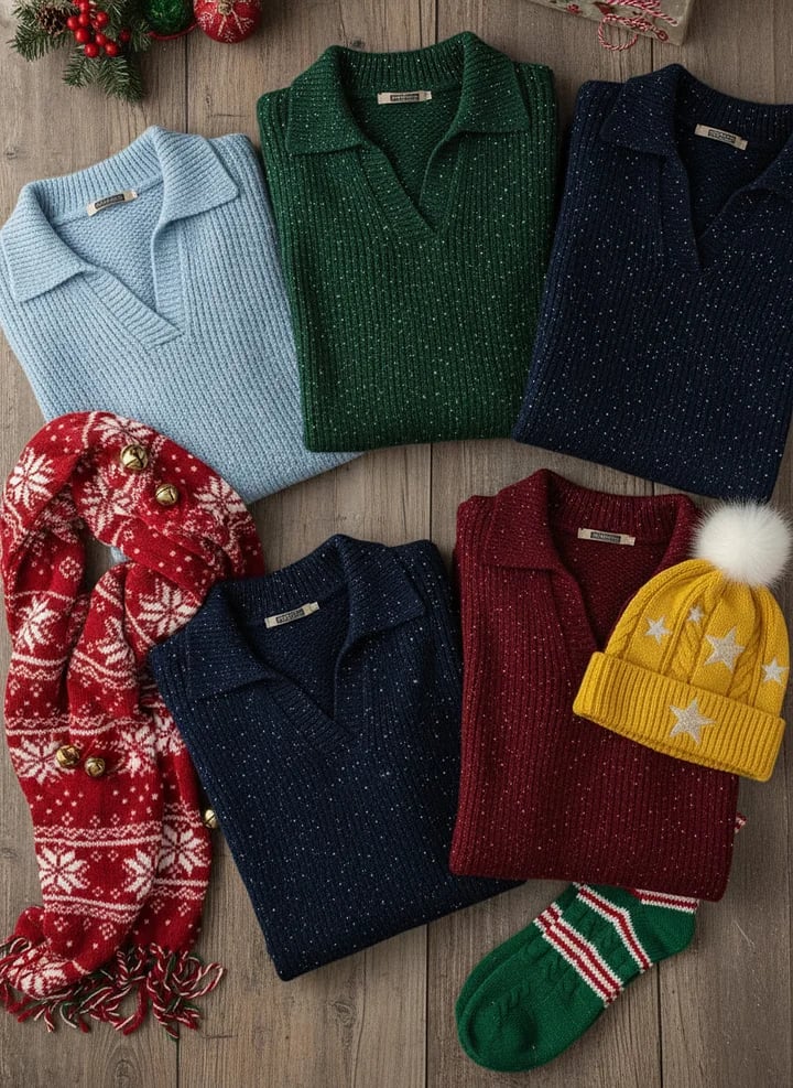 Classic polo-neck everyday knit sweater for women | Léonie -12