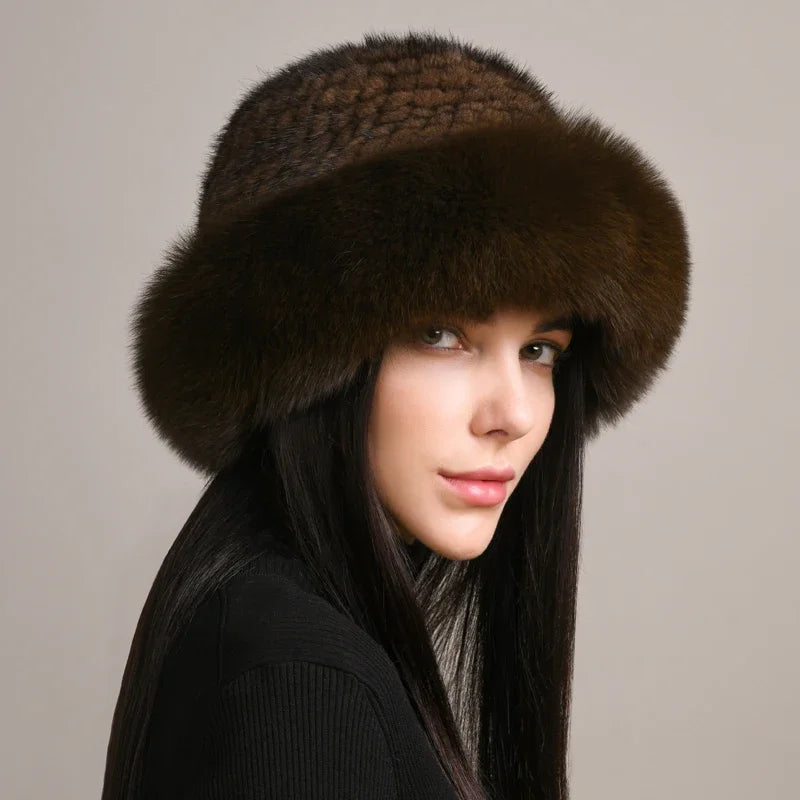 Valentina mink fur hat for women | Aurora -6