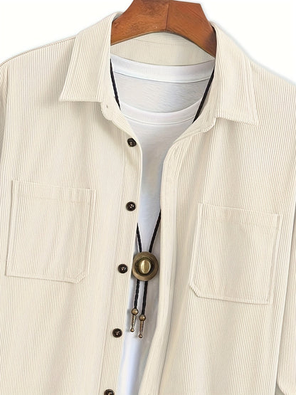 Classic textured cord everyday overshirt for men | Ellison -13