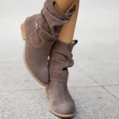 Classic orthopaedic suede ankle boots for women | Esther -10