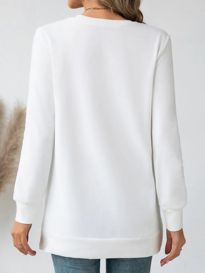 Chemisier blanc long rond blouse for women -2