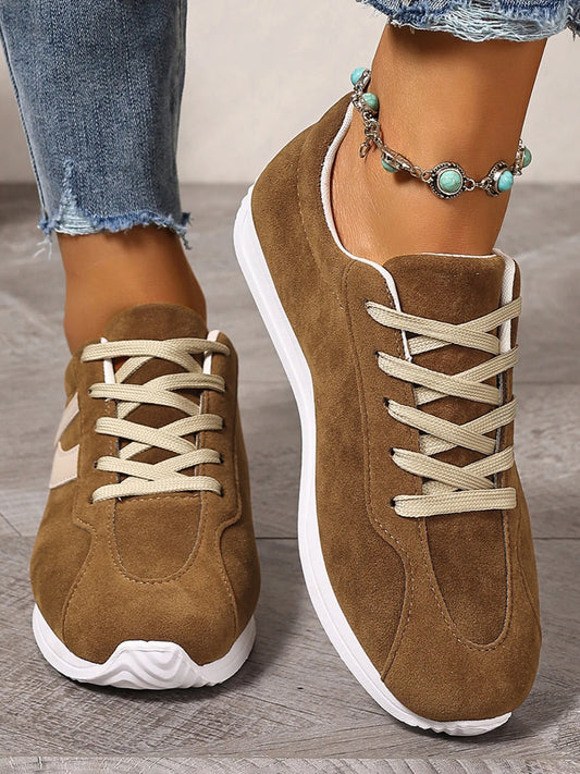 Trainers marche marron shoes plates casual for women | Chantal -1