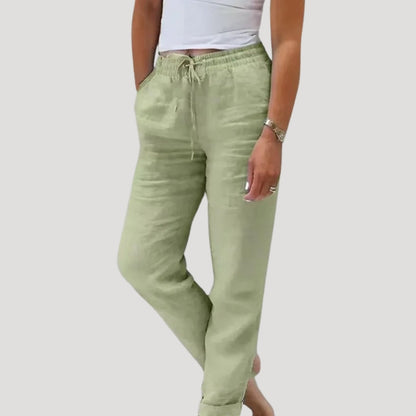 Lightweight drawstring summer trousers for women | Eleni