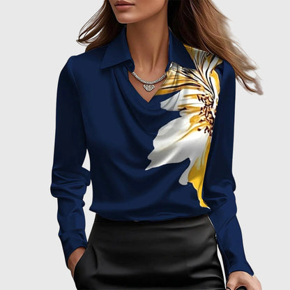 Chemisier draped piece for women | Elara -9