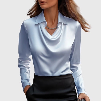 Chemisier draped piece for women | Elara -7
